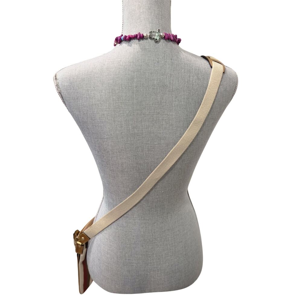 Coach Legacy Stripe Swingpack Crossbody Multicolor Satin Gold Trim Y2K Rare - Picture 9 of 13